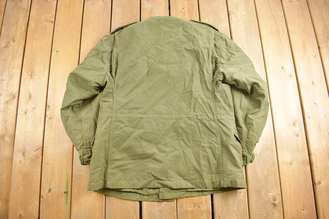 Vintage 1980 Military Army Sateen Field Jacket