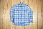 Vintage 1990s L.L Bean Plaid Flannel Button Traditional Up Shirt