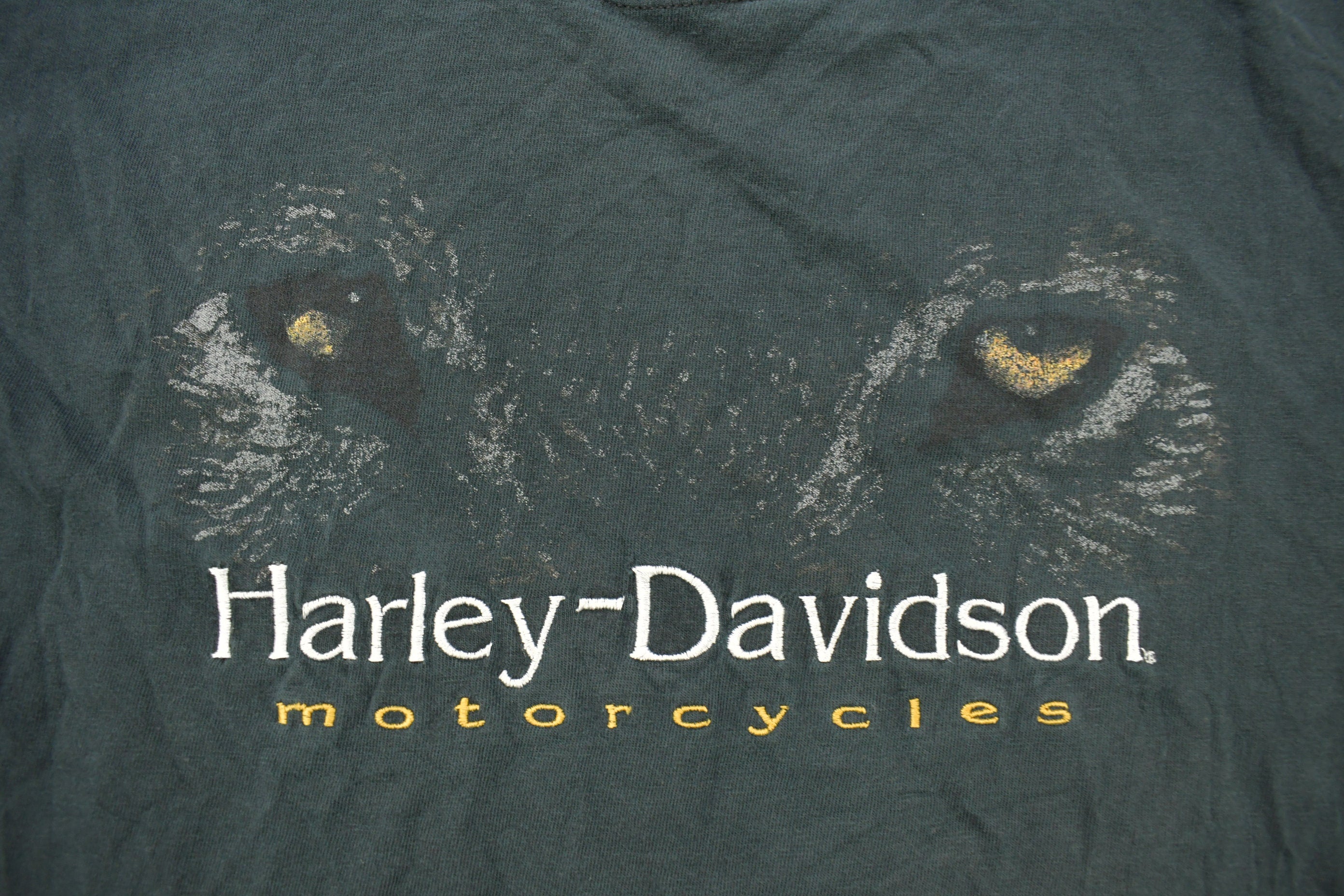 Vintage 1990s Bald Eagle Harley Davidson Marquette Michigan T-Shirt