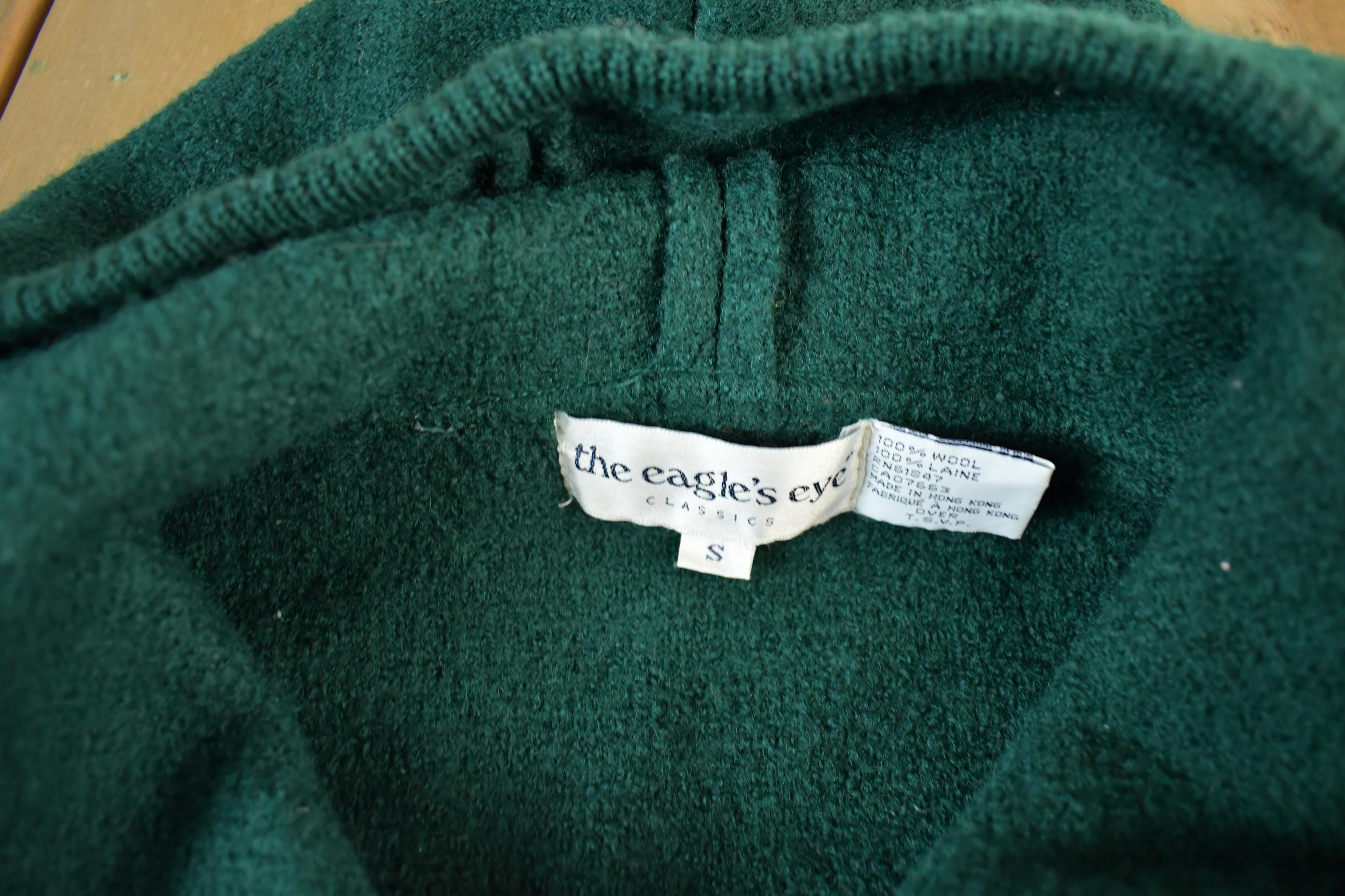 Vintage 1990s The Eagle's Eye Wool Full Length Over Coat Men's Small