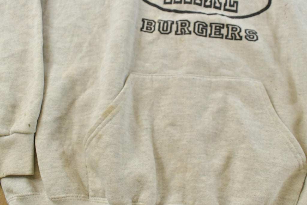 Vintage 1990s Lions Tap Burgers Hoodie Sweatshirt Mens XL / Souvenir / Travel / Destination / 90s Sweater / Promotional