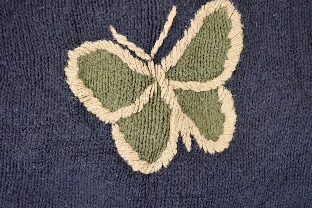 Vintage 1990s Christopher & Banks Abstract Butterfly Knit Cardigan Sweater Womens L