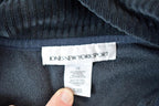 Vintage 1990s Jones New York Knit Velour Zip Up Turtleneck Sweater