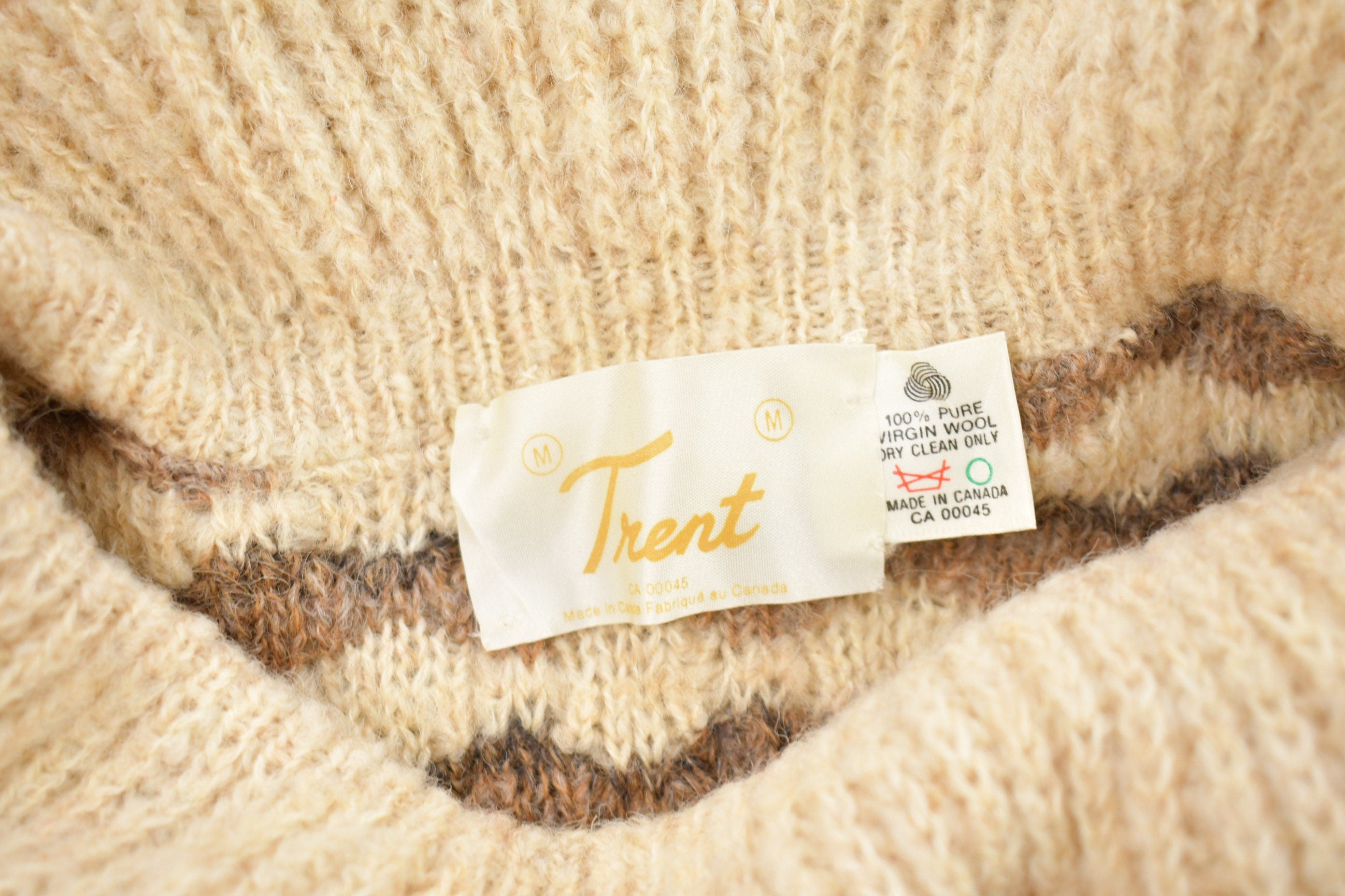 Vintage 1980s Trent Wool Knitted Crewneck Sweater