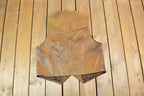 Vintage 1990s Lariat Leather Perfectly Distressed Western Cowboy Vest Made In USA