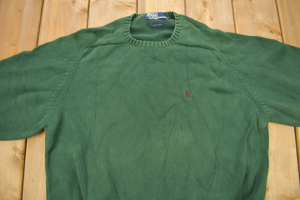 Vintage 1990s Green Polo Ralph Lauren Knitted Sweater