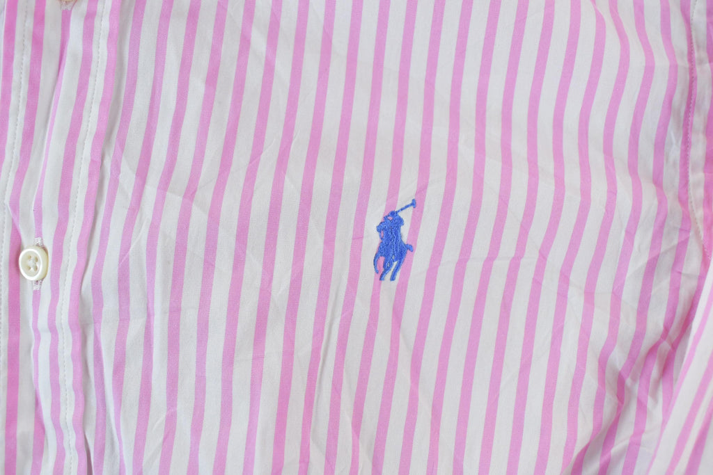 Vintage 1990s Ralph Lauren Pink Striped Button Up Shirt
