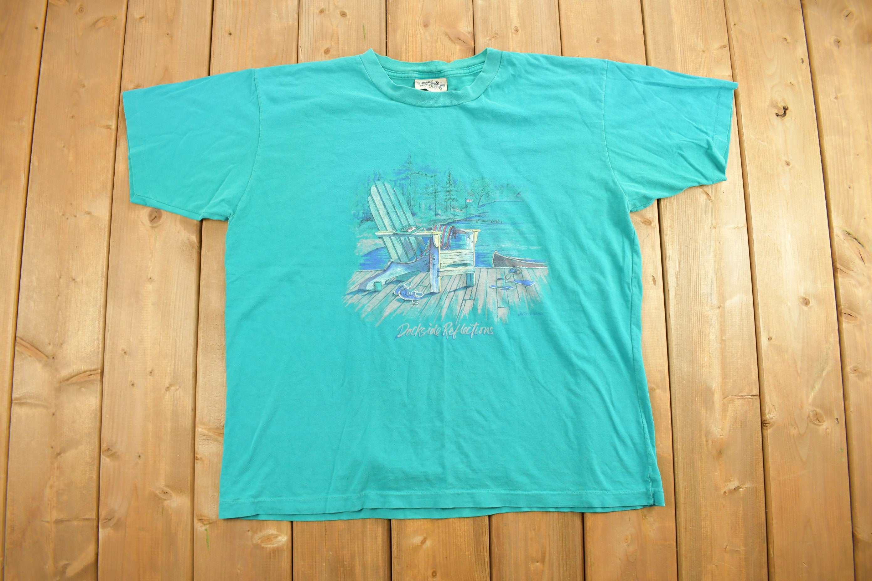 Vintage 1990s Northern Reflections Dockside Cottage T-Shirt