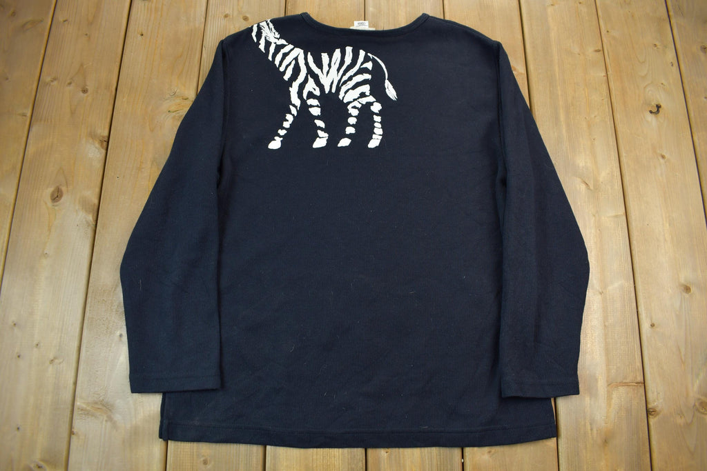 Vintage 1990s Teddi "Zebra" Crewneck Sweatshirt