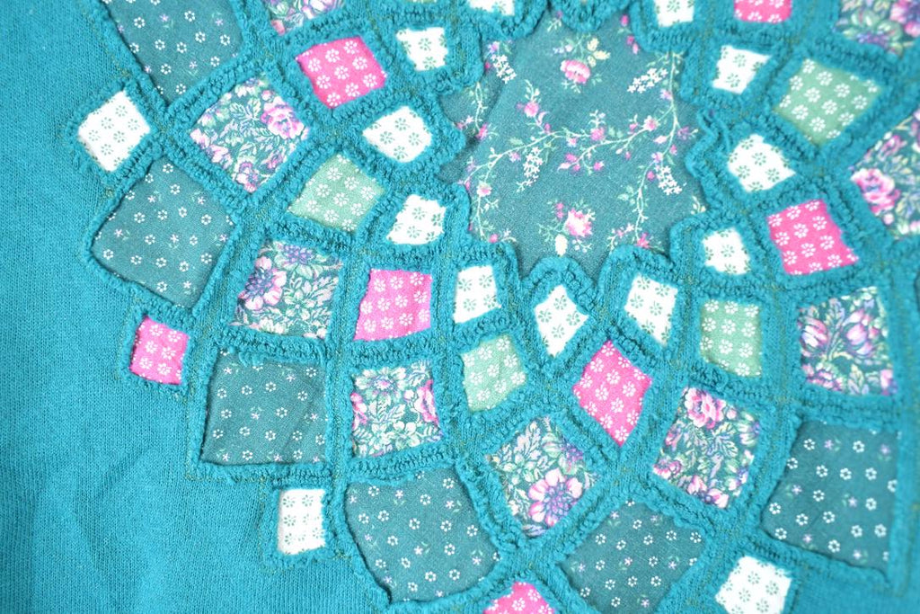 Vintage 1990s Grandmas Abstract Knit Crewneck Sweatshirt Womens L