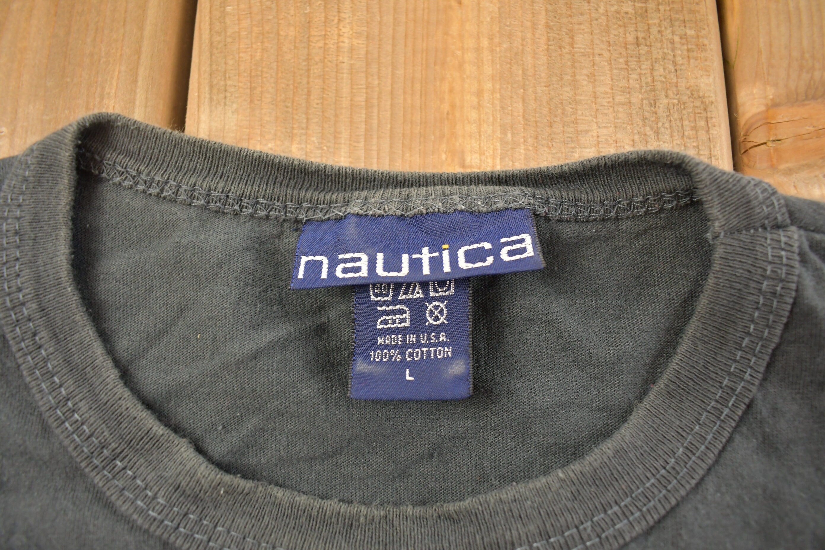 Vintage 1990s Nautica Plane Graphic T Shirt