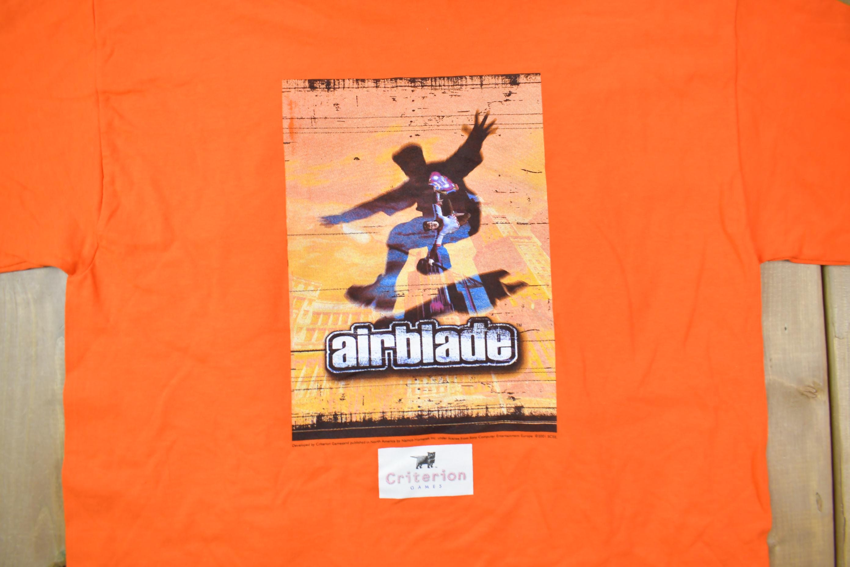 Vintage 2001 Namco Airblade Video Game Promo Graphic T-Shirt