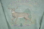 Vintage 1990s America Sportsman Big Buck Deer Souvenir Outdoorsman Crewneck Sweatshirt Mens XXXL