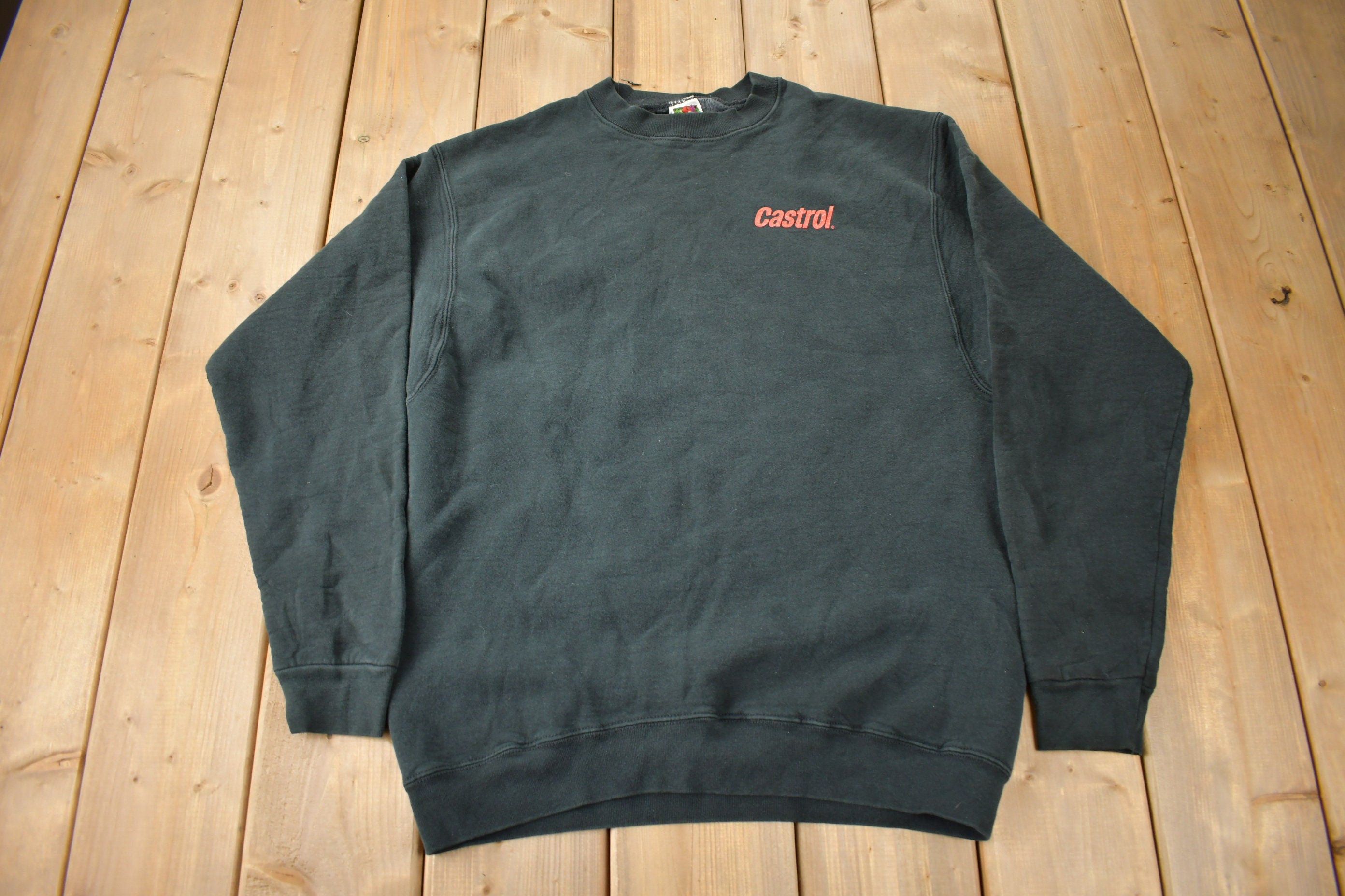 Vintage 1990s CASTROL Heavy Weight Crewneck Sweatshirt Made In USA
