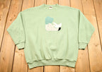 Vintage 1990s Tultex Embroidered Patchwork Crewneck Sweatshirt