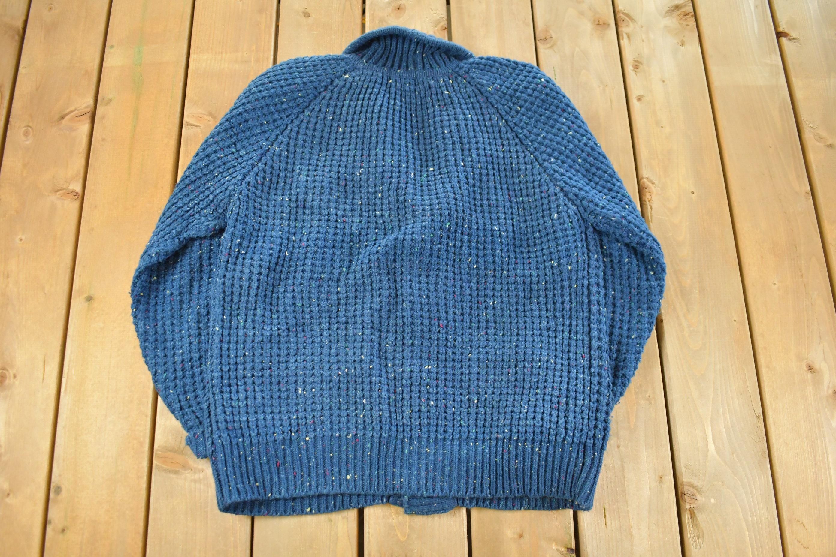 Vintage 1970s Oleg Cassini Shawl Collar Wool Knit Cardigan Sweater Men's Large