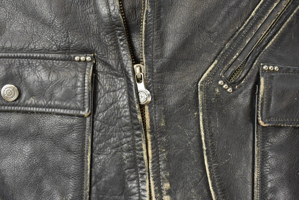 Vintage 1990s Harley Davidson Leather Motorcycle Jacket Women's Large
