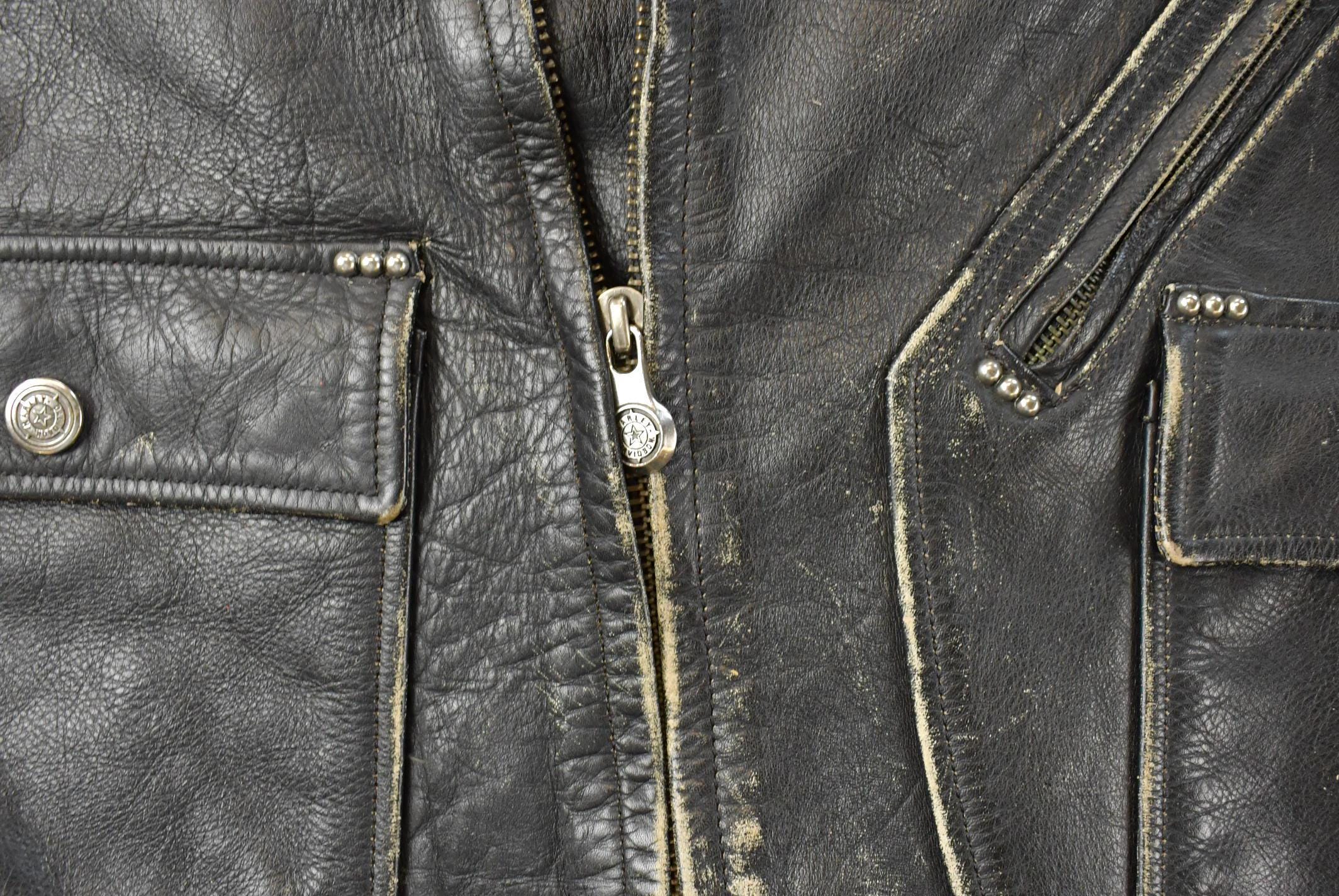 Vintage 1990s Harley Davidson Leather Motorcycle Jacket Women's Large