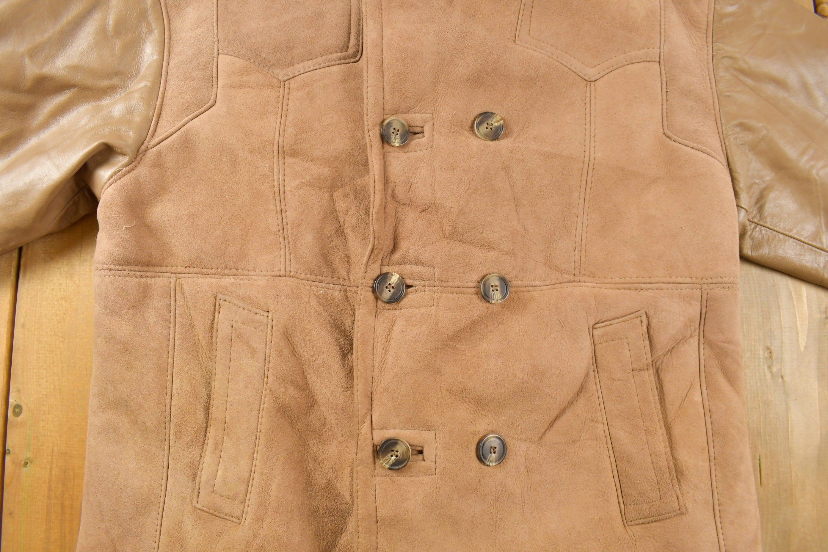 Vintage 1980s Jeno De Paris Sheep Skin Shearling Coat Size 44