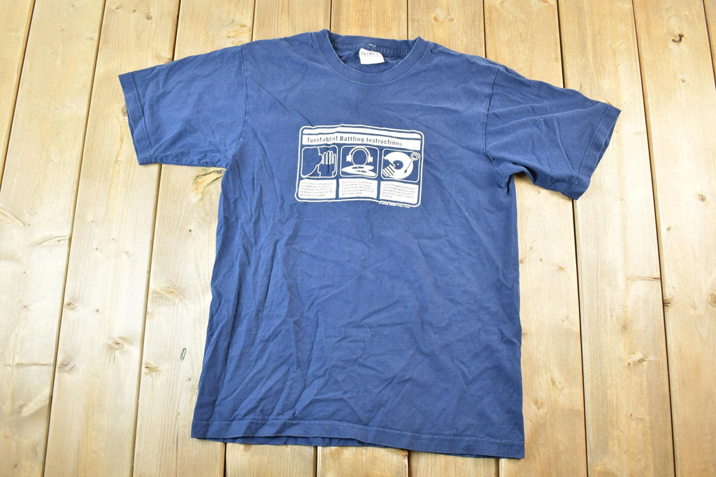Vintage 1990s Turntablist Battling Instructions Souvenir T-Shirt Mens M