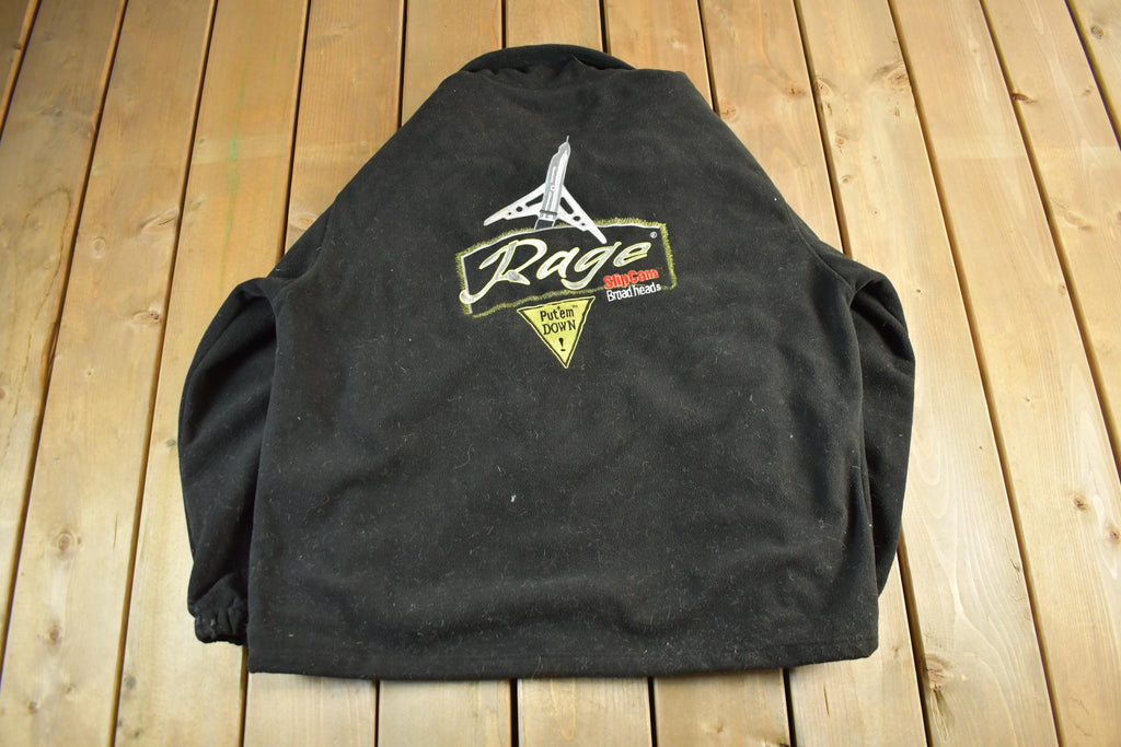 Vintage 1990s Rage Broadheads Hunting Fleece Jacket Men's XL