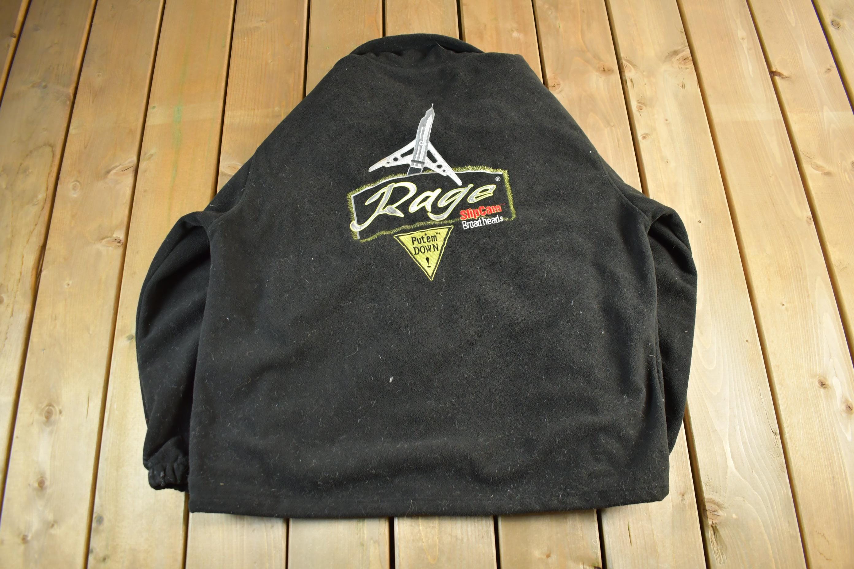 Vintage 1990s Rage Broadheads Hunting Fleece Jacket Men's XL