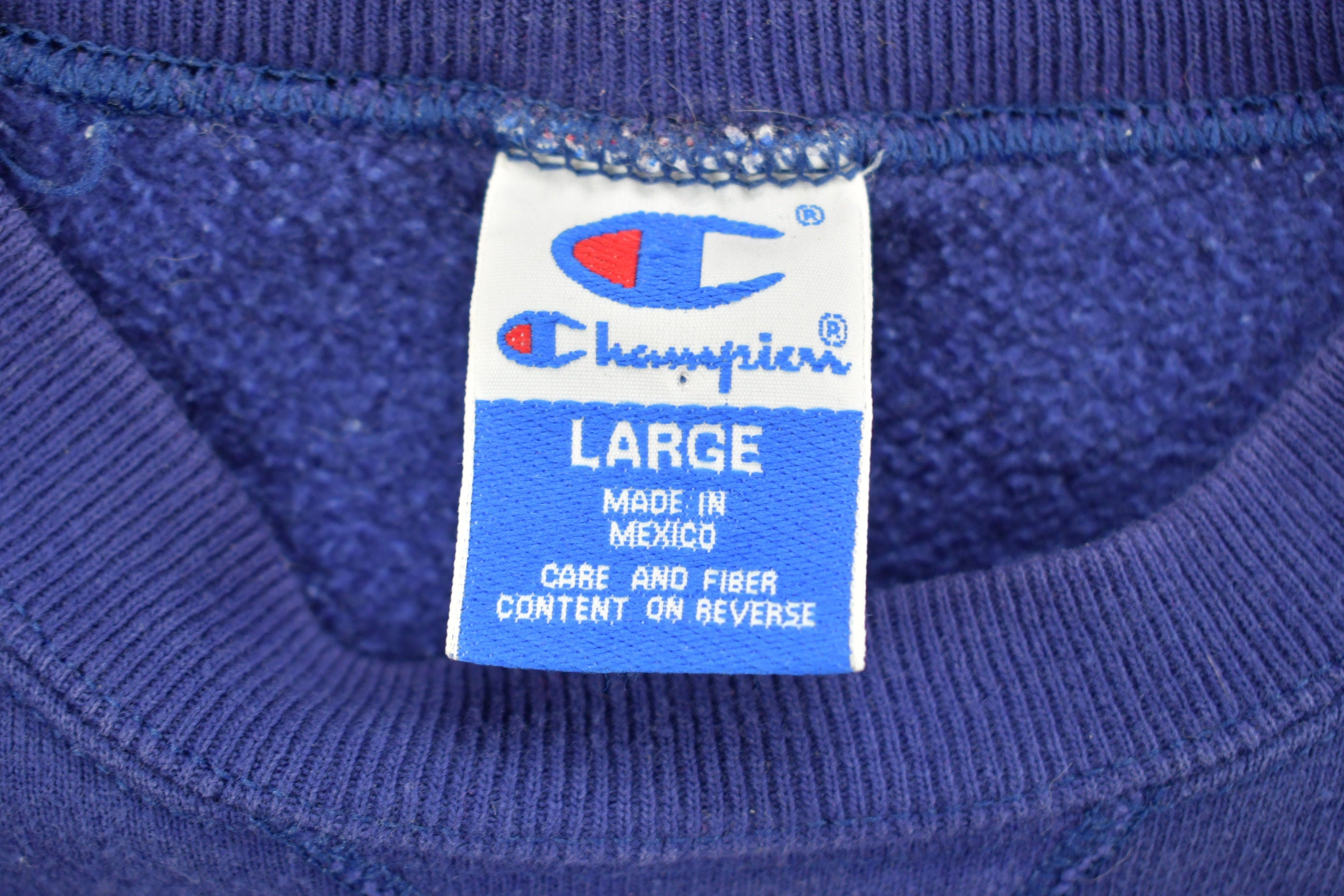 Vintage 1990s Champion Blank Blue Crewneck Sweatshirt