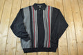 Vintage 1990s Protegee Collection Knit Striped Collared Sweater