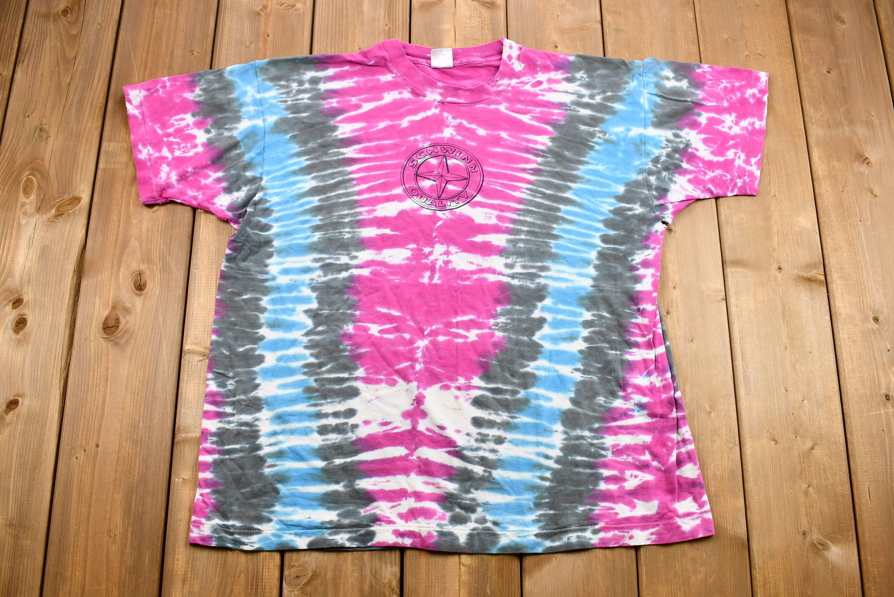 Vintage 1990s Schwinn Cycles Quality Tie-Dye T-Shirt