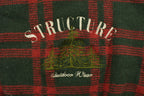 Vintage 1990s Structure Plaid Wool Knitted Crewneck Sweater