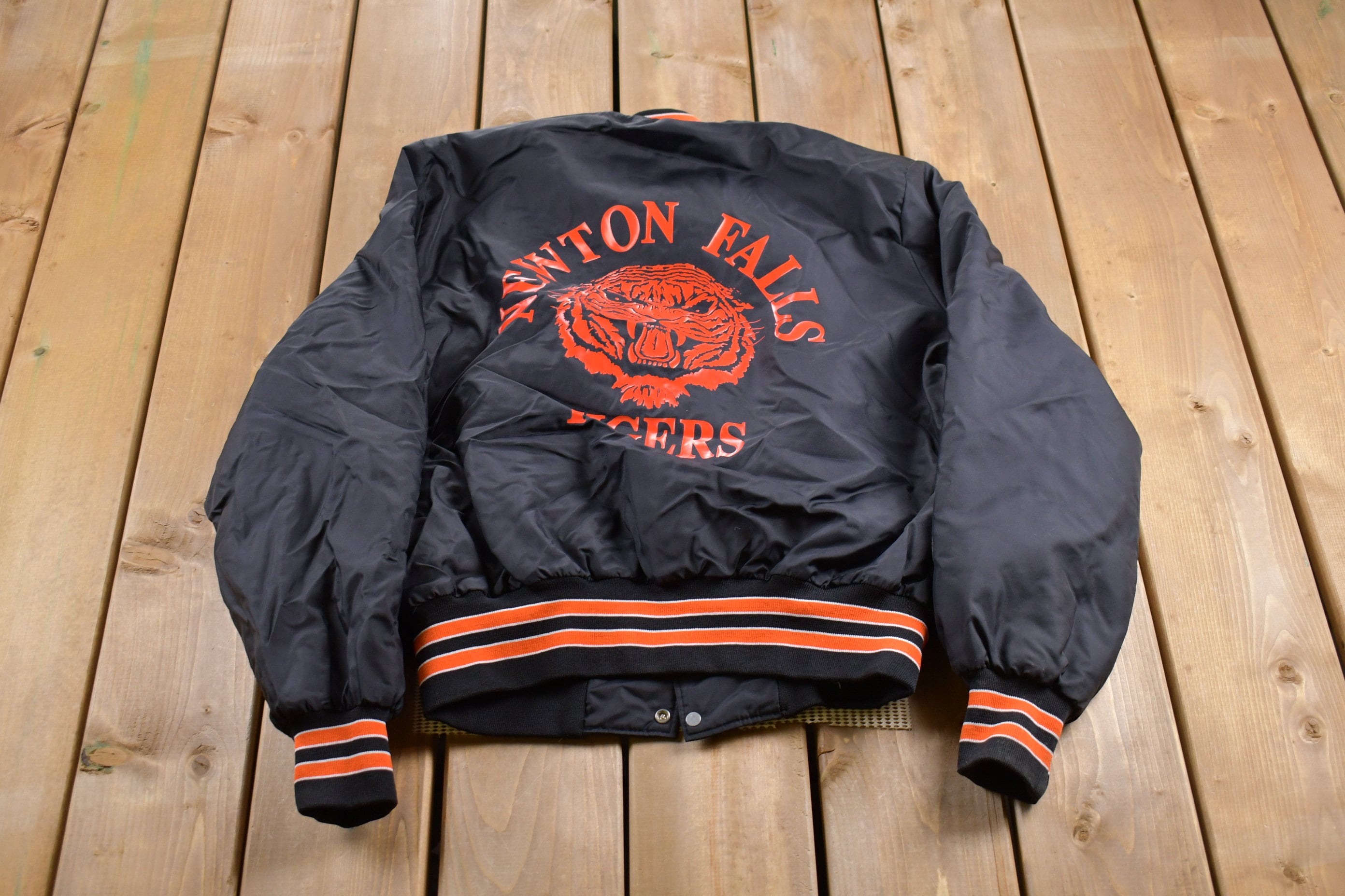 Vintage 1990s Holloway Newton Falls Tigers Bomber Jacket