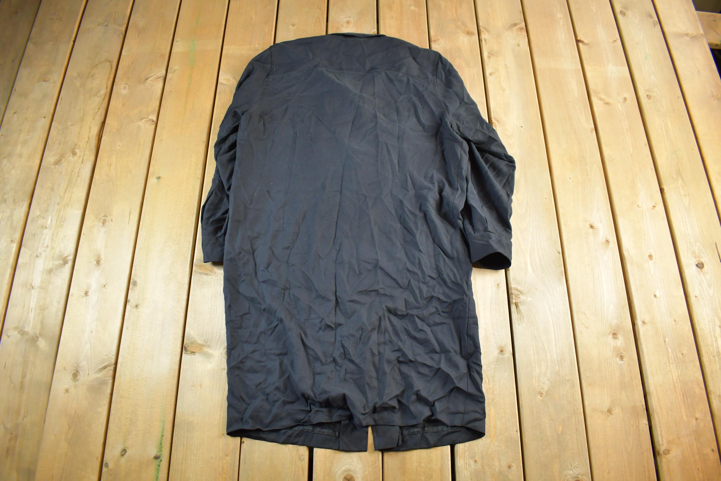 Vintage 1990s Lauren Ralph Lauren Silk Button Up Trench Coat Women's XL