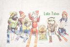 Vintage 1990s Robert Allen Lake Tahoe Ski Pups Souvenir Travel T-Shirt Men's M