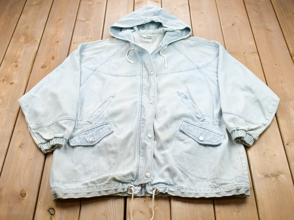 Vintage 1990s OutBrook Striped Denim Hooded Jacket