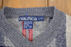 Vintage 1980s Nautica Plaid Knitted Sweater