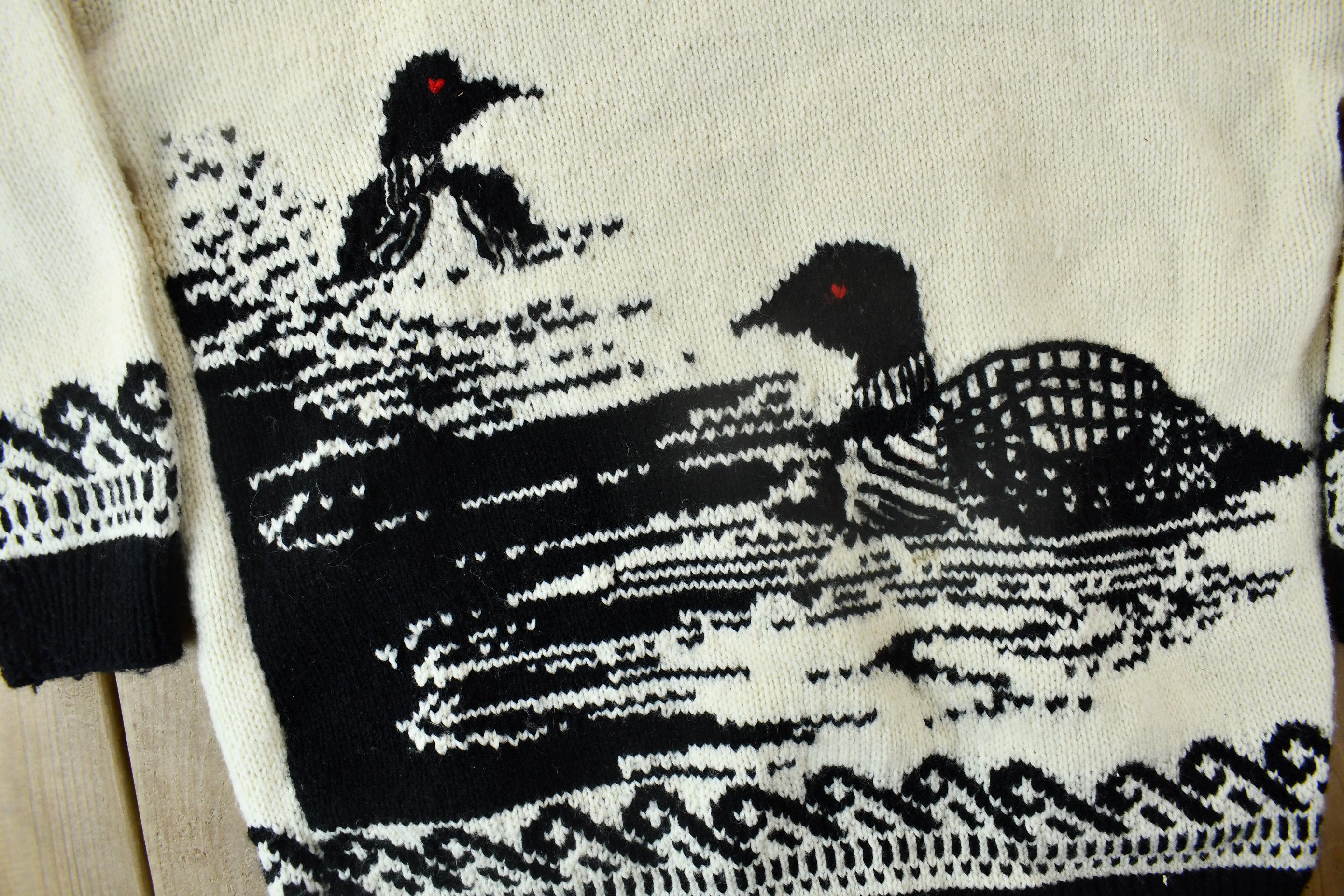 Vintage 1990s Duck Embroidered Knit Crewneck Sweater