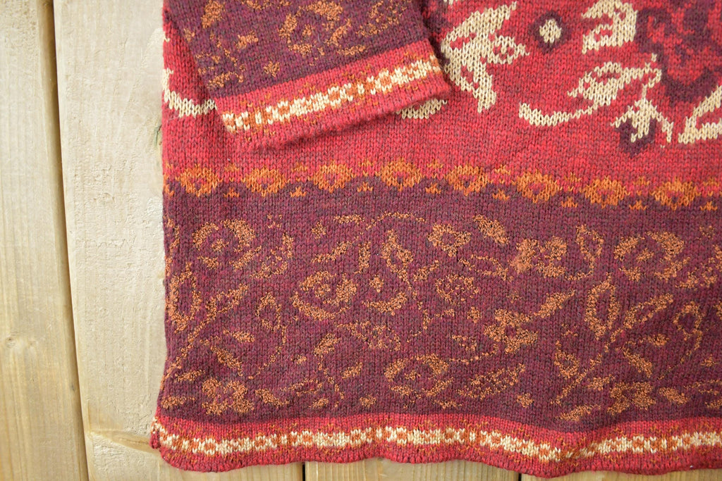 Vintage 1990s Basic Editions Red Knit Crewneck Sweater