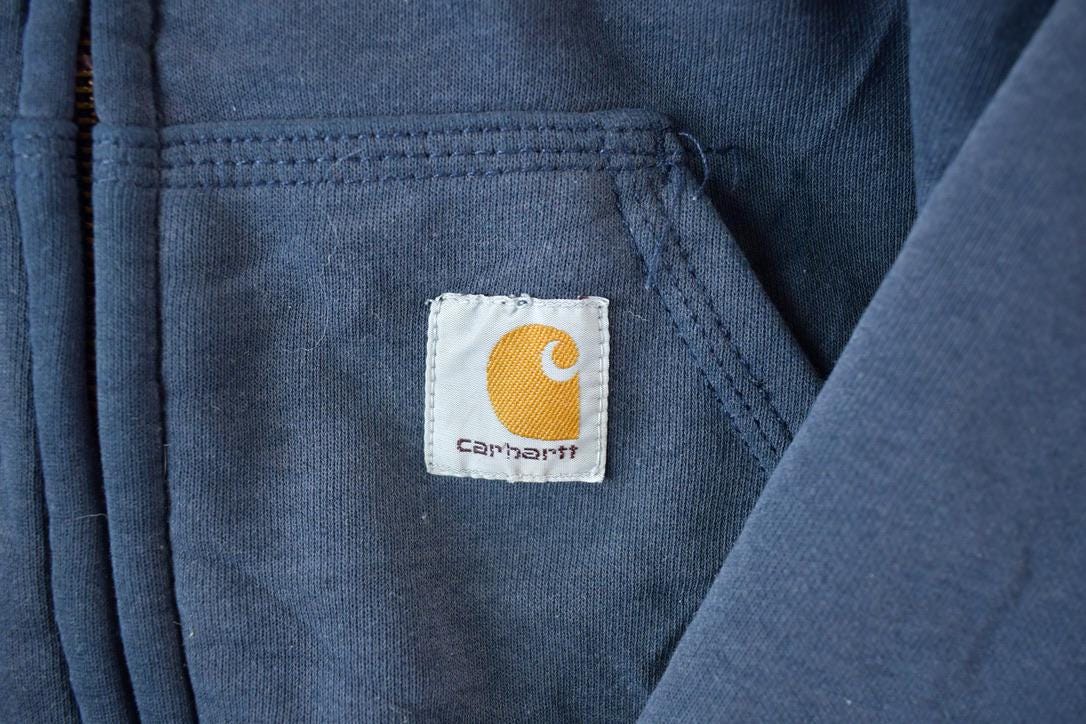 Vintage Distressed Carhartt Rain Defender Full Zip Lined Hoodie Sweatshirt