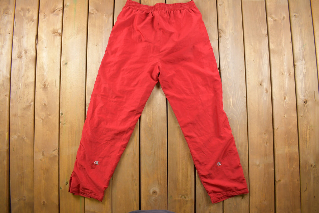 Vintage 1990's Champion Red Track Pants Zipper Cuffs 33 x 30