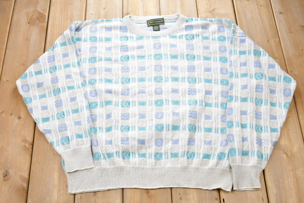 Vintage 1990s Croft & Barrow Plaid Knitted Sweater