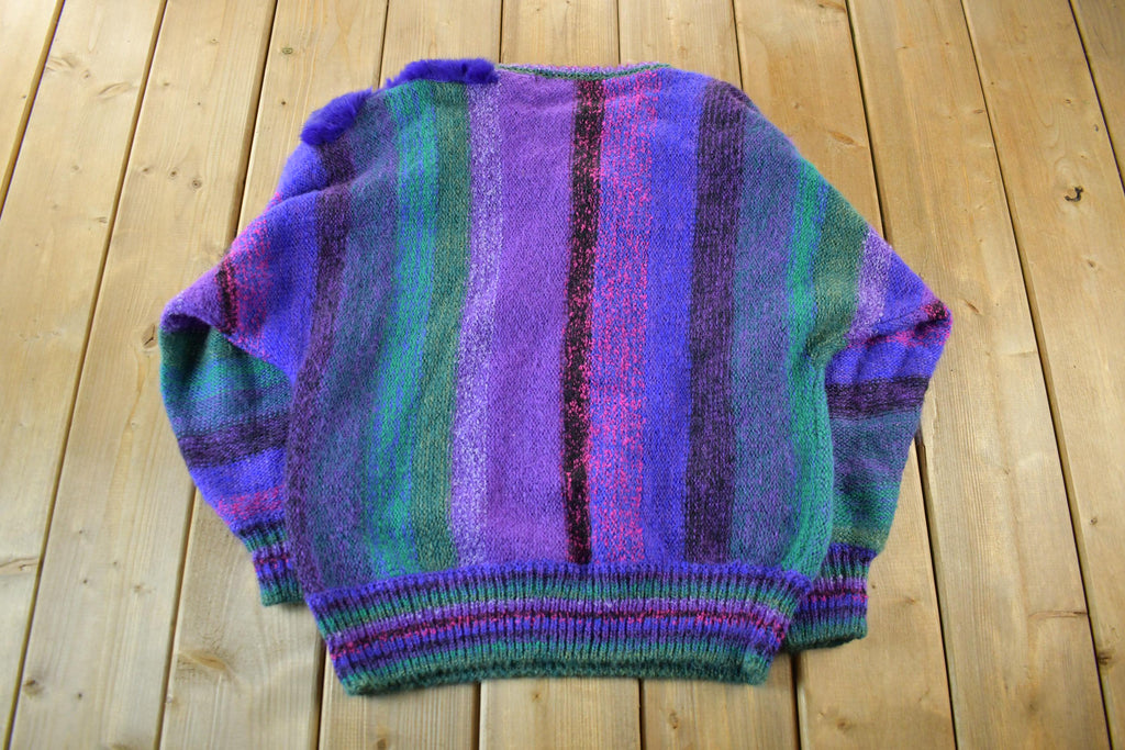 Vintage 1990s Mariea Kim Knit Abstract Pattern Crewneck Sweater