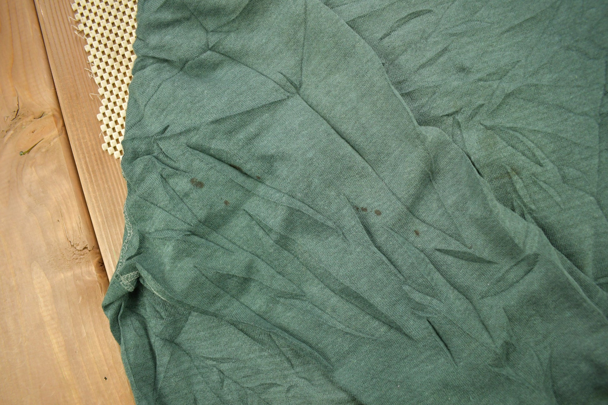 Vintage 1960s Blank Faded Forest Green Crewneck Sweatshirt  60s Crewneck  Made In USA  True Vintage  Distressed