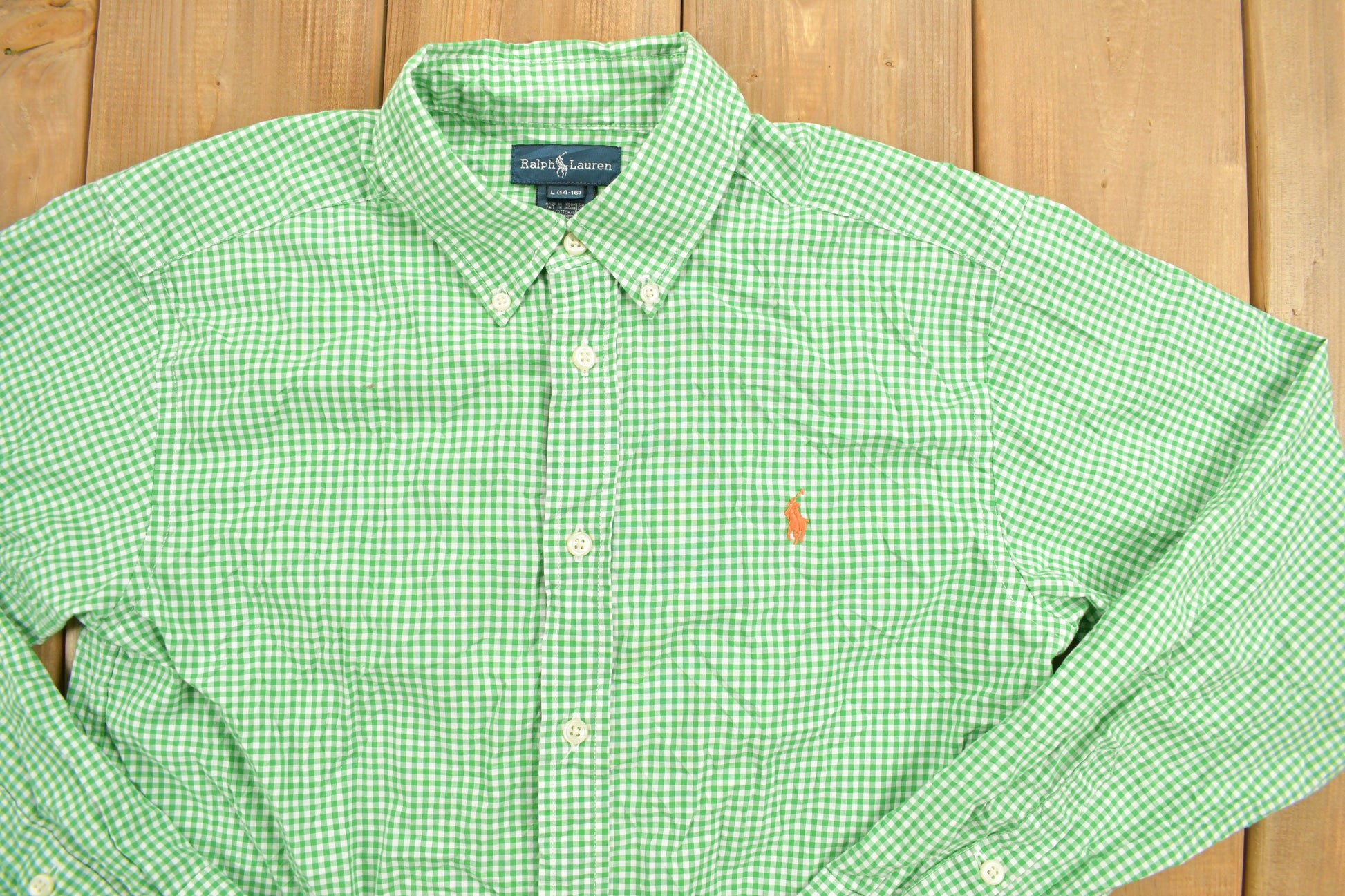 Vintage 1990s Youth Ralph Lauren Check Button Up Shirt