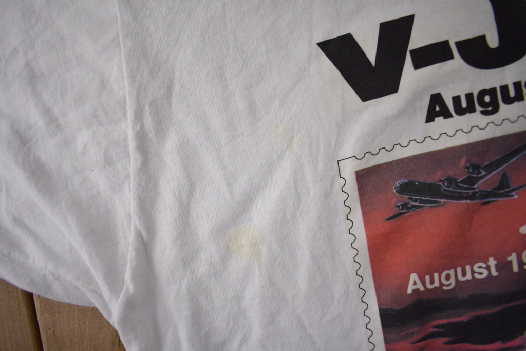 Vintage 1990s WWII Pacific Victory Tour Memorial Graphic T Shirt Made In USA
