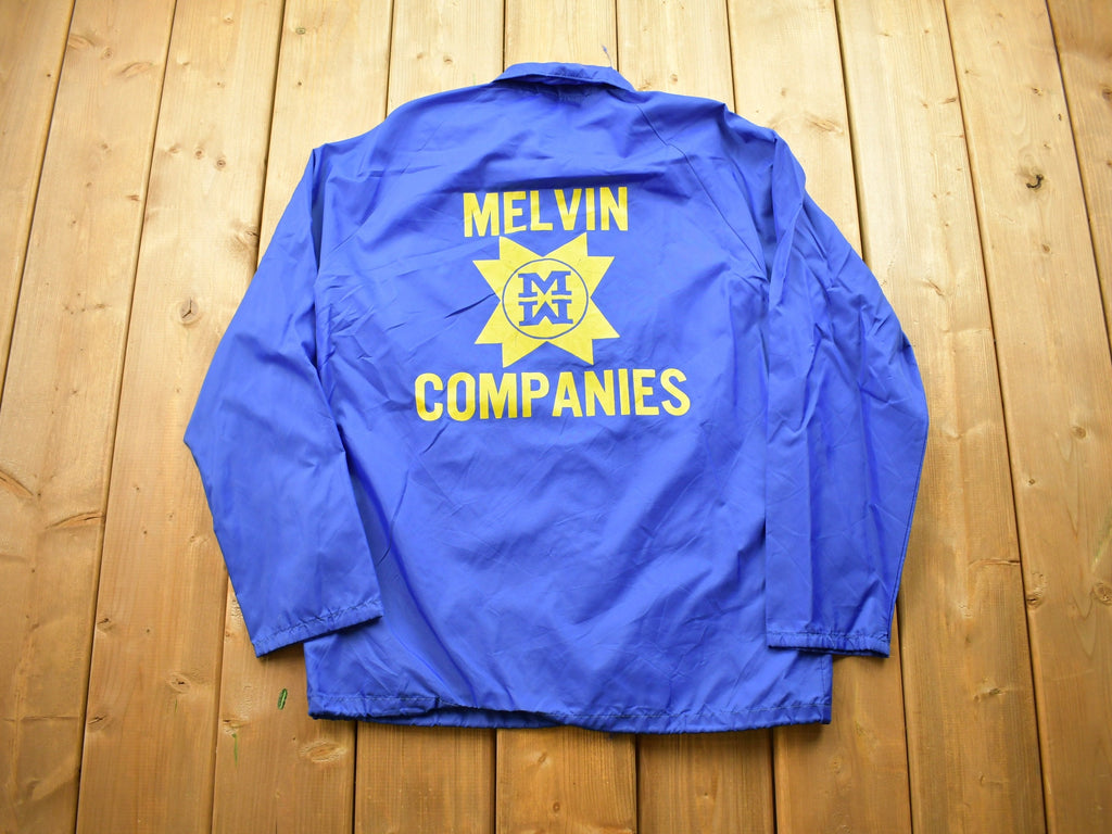 Vintage 1980s Melvin Companies Windbreaker Work Jacket  Windbreaker  Pla-Jac  Made In USA  Activewear  Dunbrooke