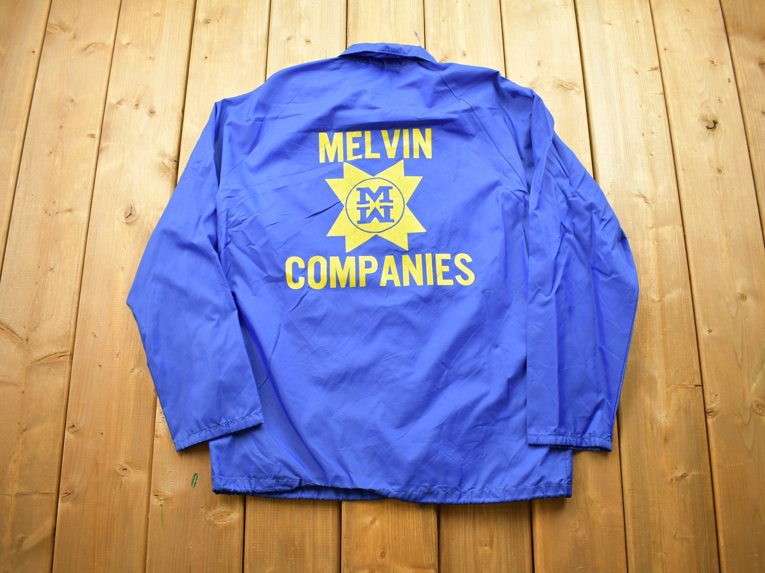 Vintage 1980s Melvin Companies Windbreaker Work Jacket  Windbreaker  Pla-Jac  Made In USA  Activewear  Dunbrooke
