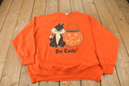 Vintage 1990s Looney Tunes Warner Bros "Got Candy"Halloween Graphic Crewneck Sweatshirt Made In USA
