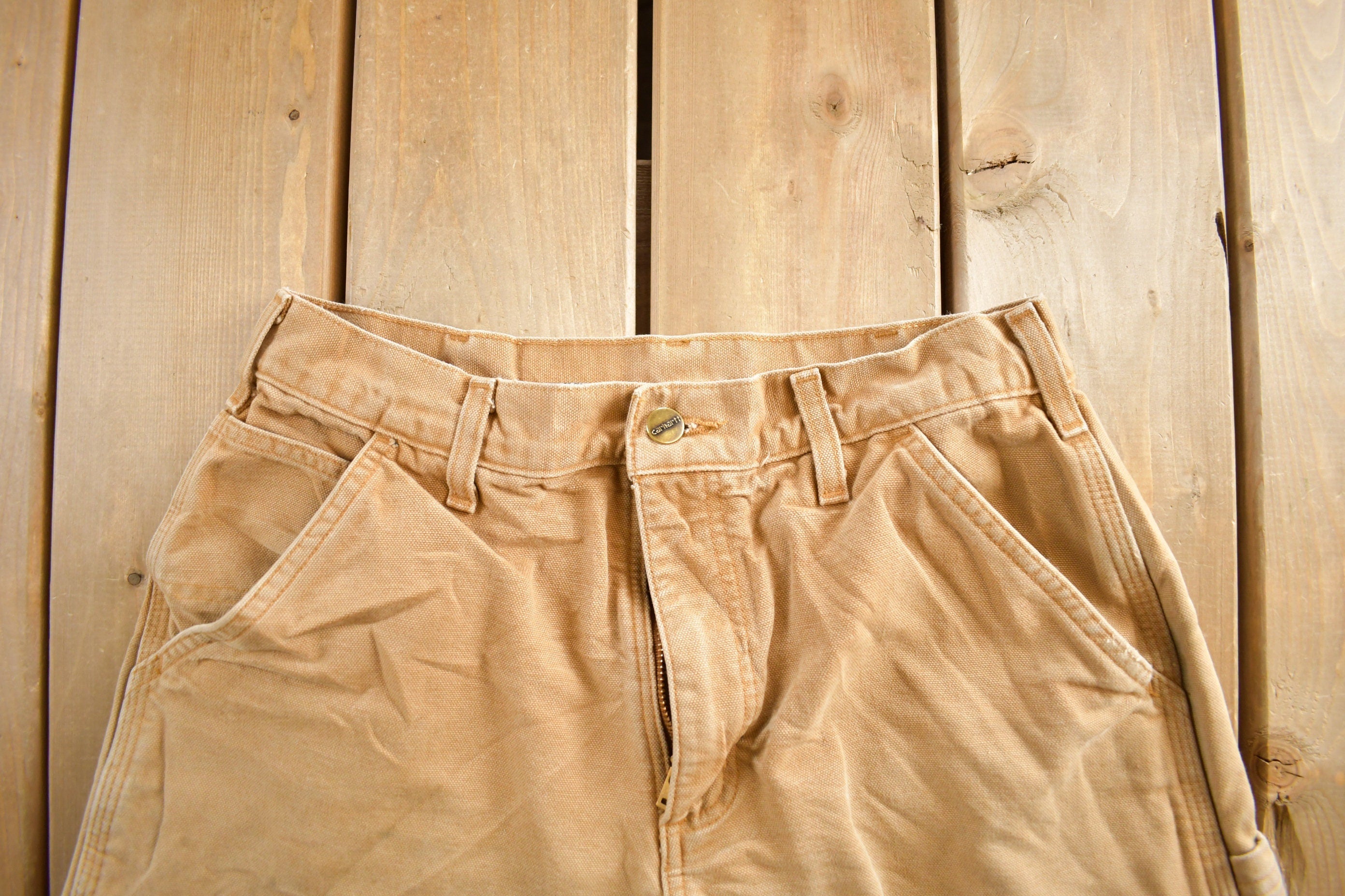 Vintage 1990s Beige Carhartt Work Pants Size 32x30