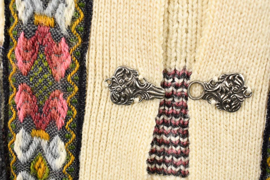 Vintage 1990s Wool Knit Clasped Cardigan Sweater