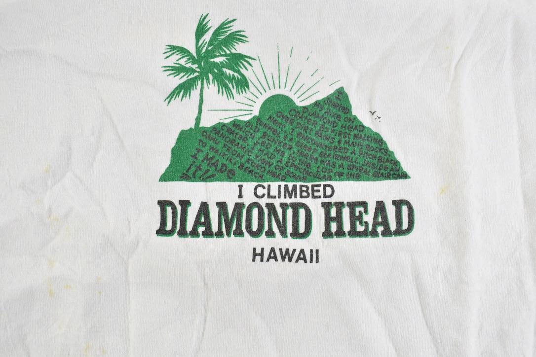 Vintage 1990s Diamond Head Hawaii Climbing Souvenir T-Shirt